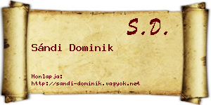 Sándi Dominik névjegykártya